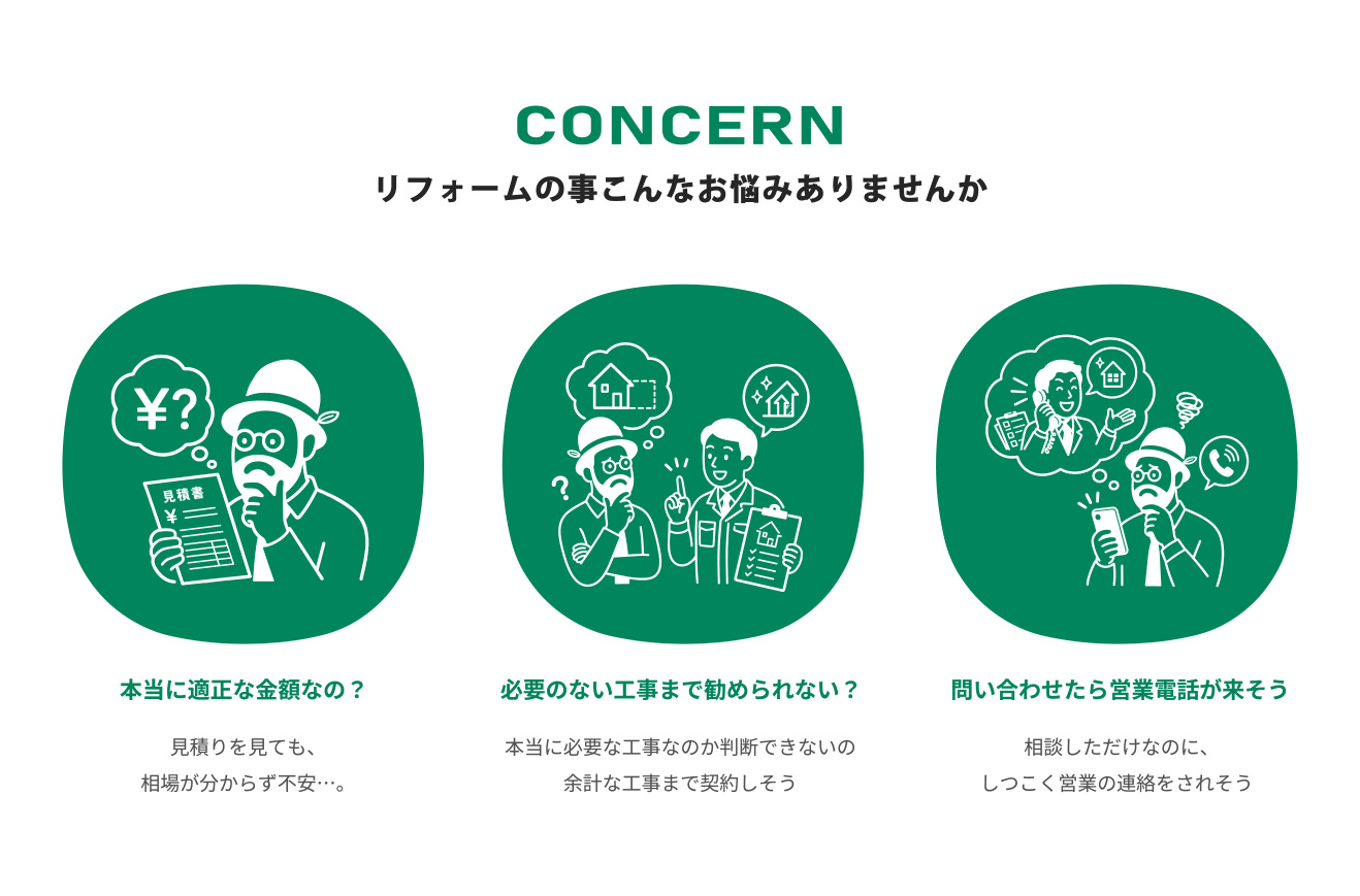 リフォームの事こんなお悩みありませんか